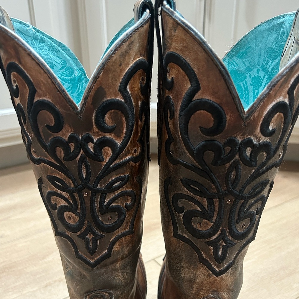 CORRAL WOMEN'S CORD STITCH COWGIRL BOOTS - SNIP TOE Size 8 - Picture 7 of 16